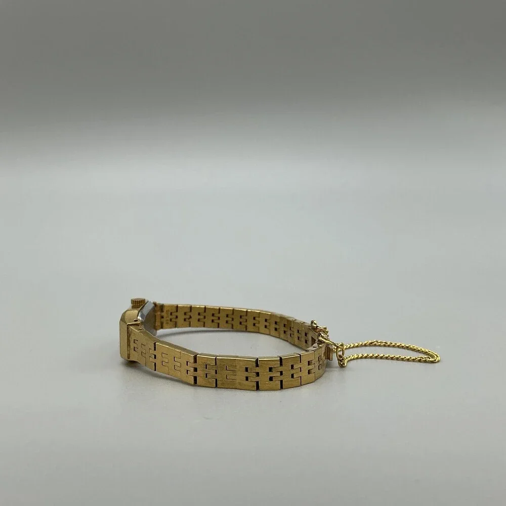 Vintage Pulsar Womens Watch 12mm Gold Tone Rectangle V201-2290 New Battery 5.5